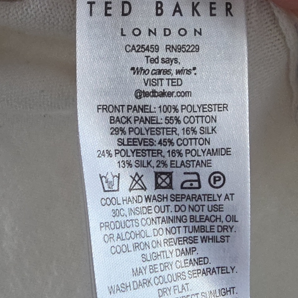 TED BAKER | Kaylaaa Woodland-print v-neck floral sweater Silk sz M - Picture 6 of 8